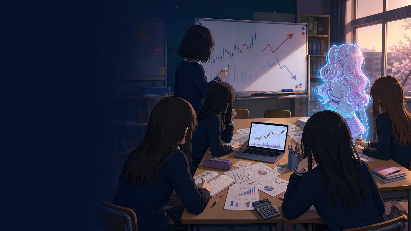放課後の投資部ミーティング